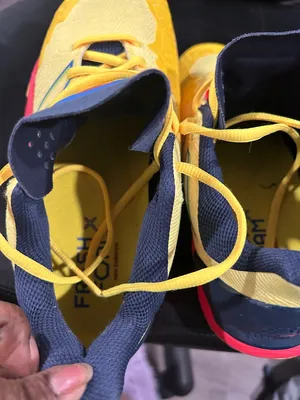 New Balance Fresh Foam X Lav V2 in the "Egg Yolk/True Red" colorway thumbnail 4