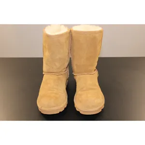 BEARPAW Elle Womens Size 8 Hickory Tan Suede Shearling Winter Boots Short thumbnail 3