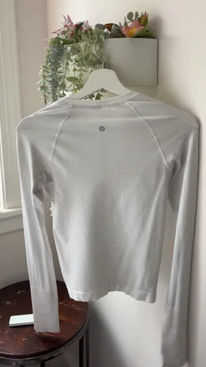 Lululemon white long sleeve swiftly top  thumbnail 2