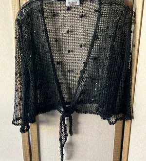 FINAL MARKDOWN Vejaiz Designs Black Knit cardigan small thumbnail 1