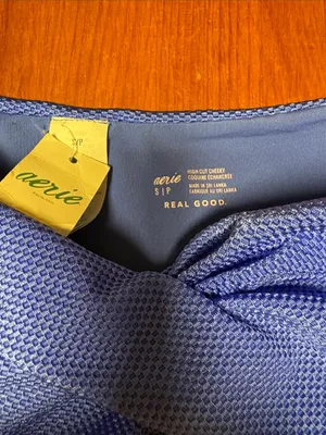 Aerie Electric Blue Cheeky Bikini Bottom thumbnail 2