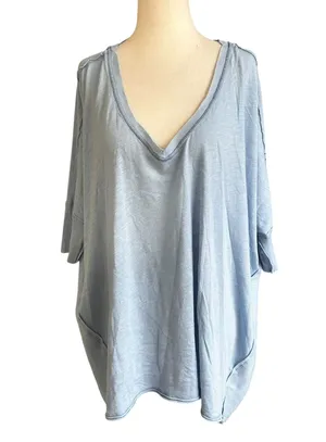 We The Free Blue Oversized Top Women's Shirt Size XS | 55-45 thumbnail 1