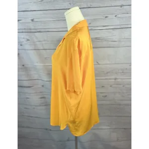 Babaton Aritzia 100% Silk Orange Button Down Blouse Women’s Size Small thumbnail 4