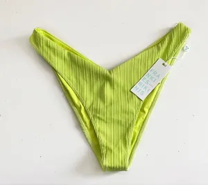 Frankies Bikinis Enzo Plissé Cheeky Bikini Bottom Kiwi Green L thumbnail 1