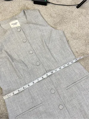 NWT Abercrombie & Fitch Women’s Mara High-Neck Vest Mini Dress Heather Grey S thumbnail 12