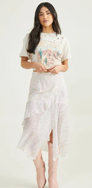 NWT Altar’d State Bella Floral Midi Skirt thumbnail 1