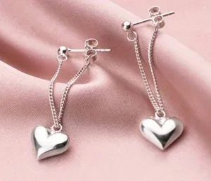 Elegant Silver Heart earrings. Hypoallergenic thumbnail 3