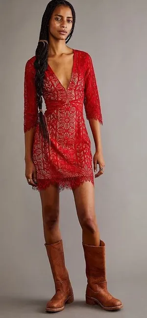 Free People For Love & Lemons Lyla Cocktail Dress Size L thumbnail 1