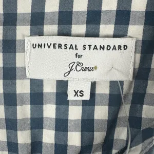 Universal Standard For J. Crew Gingham Poplin Drop-Waist Dress Sz XS Blue Preppy thumbnail 8