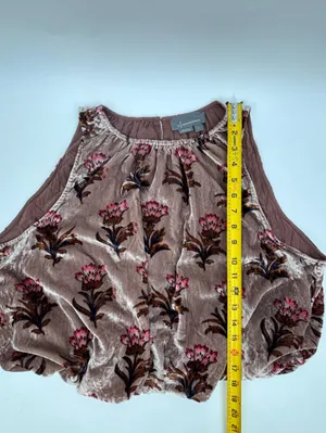 Anthropologie pink Floral Halter Crop Camisole thumbnail 7