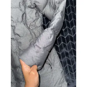 THE NORTH FACE Women's 550 Goose Down Hooded Zip Quilt Puffer Gray Coat Size S thumbnail 7