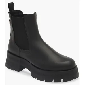 Steve Madden Howler Black Faux Leather Chunky Sole Chelsea Boots Size 6 NEW thumbnail 4