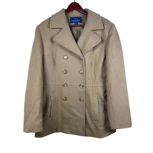 Vintage 2000s Mackintosh New England Camel Wool Blend Peacoat Women's 12 thumbnail 3