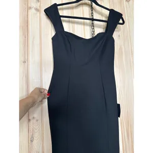 NWT Lulus Samai Black Cap Sleeve Bodycon Midi Dress Party Holiday Dinner Size S thumbnail 4
