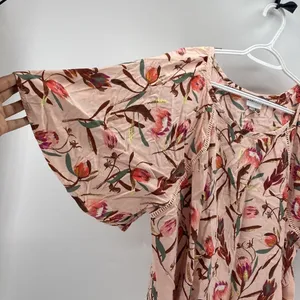 Ava & Viv peach pink floral summer peasant top thumbnail 2