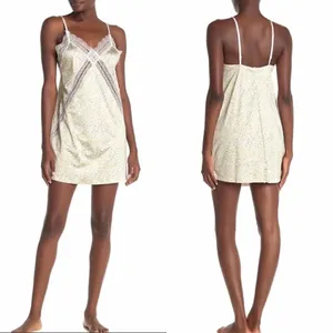 Jason Wu Lace Trim Satin‎ Chemise Slip Negligé Lingerie, Yelllow, Medium, NWT thumbnail 2