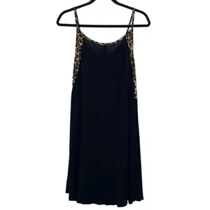 Voll Animal Print‎ Trimmed Black Baby Doll Dress thumbnail 2
