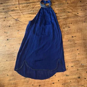 NBD navy Lourdes beaded open back halter mini dress thumbnail 4