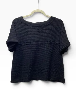 POL Black waffle knit v-neck size Small thumbnail 3