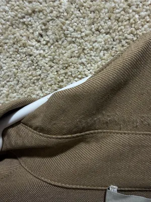 Vince button down shirt long sleeve small tan brown neutral capsule minimal FLAW thumbnail 3