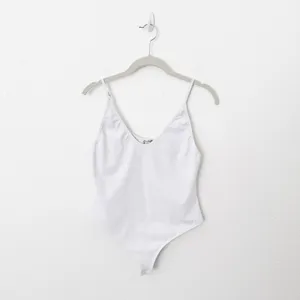 [Free People] White Rosie Duo Bodysuit One-Piece V-Neck Casual Top Size Medium M thumbnail 3
