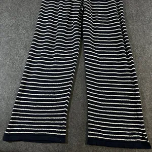 Pact Organic‎ Cotton Linen Knit Striped Wide Leg Lounge Pants Navy White Medium thumbnail 9