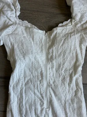 privy White Eyelet Puff-Sleeve Mini Dress thumbnail 7
