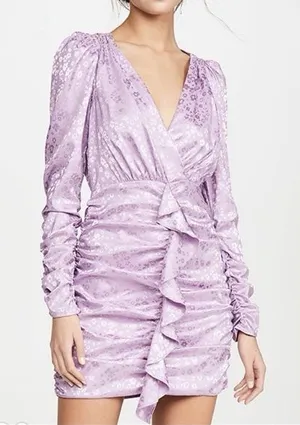 For Love and Lemons Fiji Cross Front Mini Dress in Iris size XS thumbnail 1
