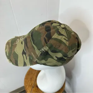 KBETHOS Vintage Camo Distressed Baseball Cap Hat Green Brown Black 100% Cotton thumbnail 4