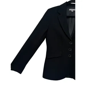 Ann Taylor Womens Black Three Button Pick Stitch Blazer Suit Jacket Sz 4 Career thumbnail 9
