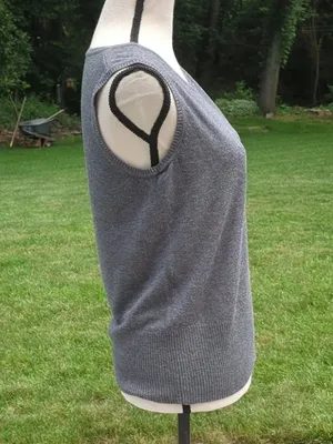 Leo & Nicole Sleeveless Sweater | Gray Sweater Vest | Gray Sweater Tank thumbnail 3