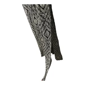 AQUA Black/White‎ Printed Maxi Dress, Large thumbnail 5