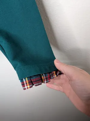 J. Crew Tartan ruffle-collar pullover Hunter Green Long Sleeve Knitwear Medium thumbnail 6