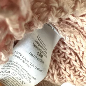 NWT J.Crew Linen Open Knit Sweater Blush Pink Crewneck Size Small thumbnail 7