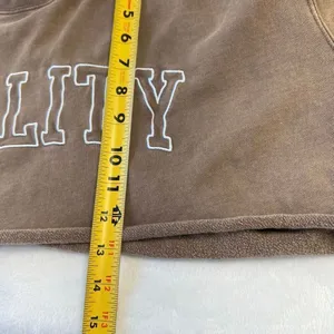 Vitality Brown Acid Wash Crop Sweater Small Women thumbnail 6