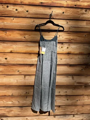 Few Moda Kourt Darya Size XS Blue Linen Smocked Midi Dress thumbnail 10