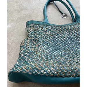 Vintage Style & Co. Sling Woven Blue Large Shoulder Bag Tote Women’s Purse thumbnail 2