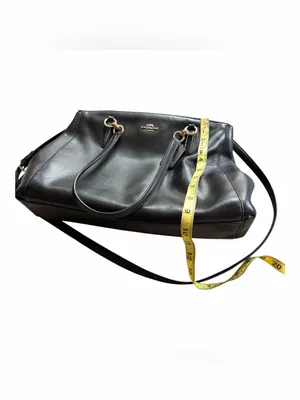 Authentic Coach Black Pebbled Leather Top-Handle Shoulder Bag with Gold Hardware thumbnail 8