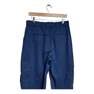 Abercrombie & Fitch Womens Cargo Pants Wide Leg Cropped Blue Size M‎ thumbnail 4