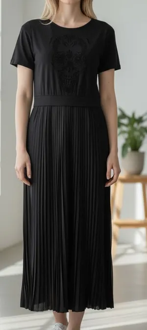 Motel Rocks Skull Maxi Dress Whimsigoth 90s Witchy Gothic M thumbnail 1