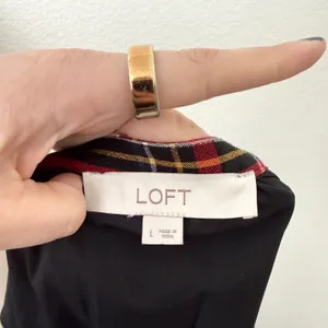 [LOFT] Plaid Split Neck Tiered Long Sleeve Flannel Mini Dress Relaxed Sz Large L thumbnail 10