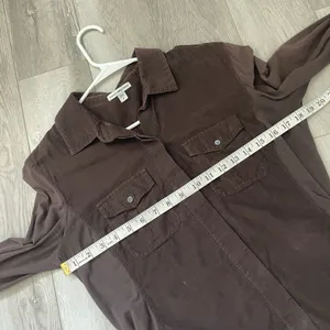 James Perse Shirt cotton corduroy button up long sleeve womens Brown (large) thumbnail 3