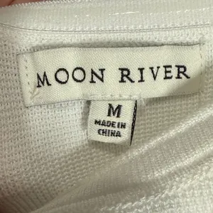 Moon River Strapless Midi Dress Womens Medium Black White Excellent Pleated thumbnail 4