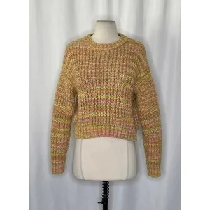 ANTHROPOLOGIE Ribbed Obi Melange‎ Crewneck Sweater Pullover Knit Marled Small thumbnail 2