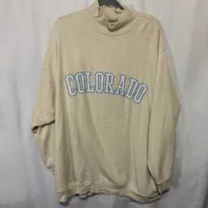 Aerie Colorado Sweatshirt XL Women’s Embroidered Mock Neck Pullover Pocket thumbnail 2