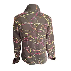 3 Sisters Womens Brown‎ Abstract Swirl Embroidered Cotton Jacket Size M 3S936 thumbnail 3