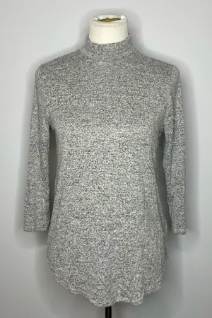 Moa Moa- Grey and Black Speckled Long Sleeve Turtleneck thumbnail 1