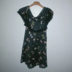 Sam Edelman 0 XS Silk Butterfly Off the Shoulder Black Dress thumbnail 4