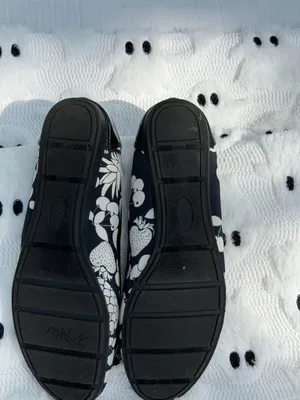 Anne Klein AK Sport Ballet Flats Womens Size 9M Black White Floral Comfort Shoes thumbnail 6