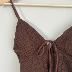 H&M Brown Pattern Knit Beach Swim Cover Up Set Size Small thumbnail 7